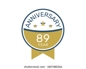 Modelos vectoriales de logotipo de 89 años, diseño de 89 años 