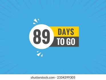 89 días para la plantilla de cuenta regresiva. 89 días Cuenta regresiva izquierda días diseño de banner