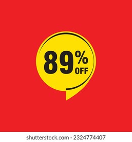 89 discount, Sales Vector badges for Labels, , Stickers, Banners, Tags, Web Stickers, New offer. Discount origami sign banner 