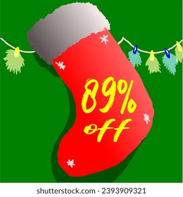 89% discount sock and christmas promotion red green white flashing flashing on the wall