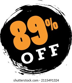 89% eighty nine percent off tag label sale black friday circular black brushstroke