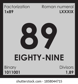 89 eighty-nine number Digit details unit
