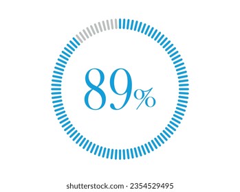 89% Loading, 89% circle diagrams Infographics vector, Percentage ready to use for web design.