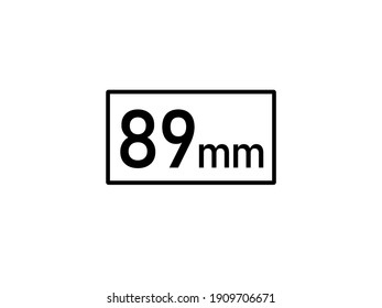 89 millimeters icon vector illustration, 89 mm size