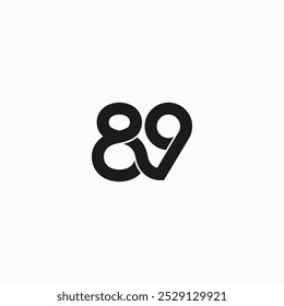 89 number eighty nine minimal modern logo vector icon illustration 