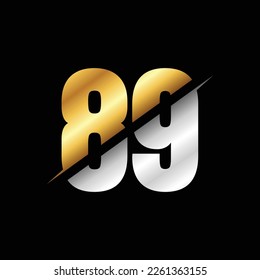 89 Number Luxury Logo Design Template Inspiration, Vector Illustration.