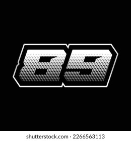 89 Number Speed Logo Design Template Inspiration, Vector Illustration For Sticker, Racing.