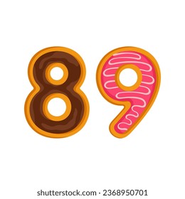 ilustración vectorial de anillos acristalados dulce número 89
