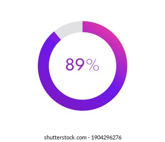 89 percent pie chart. Circle diagram business illustration, Percentage vector infographics