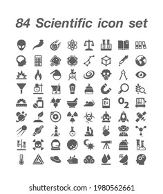 89 Vector de conjunto de iconos científicos