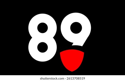 89 Shield Red Modern Simple Protect Logo