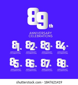 89 th Anniversary Celebration Vector Template Design Illustration