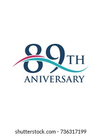89 Th anniversary, logo, icon, vector
