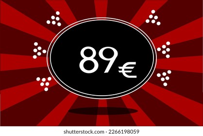 89 Є icono vector. símbolo del euro ochenta y nueve