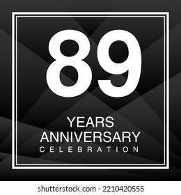 89 Year Anniversary Celebration Logo Vector On Red Background, 89 Number Design, 89th Birthday Logo, Logotype Number, Vector Anniversary For Celebration, Invitation Card, And Greeting Card