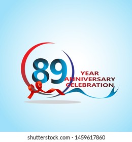 89 Year Anniversary celebration Vector Template Design Illustration