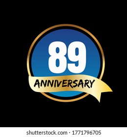 Celebración del 89 aniversario, diseño vectorial para celebraciones, tarjetas de invitación y tarjetas de felicitación