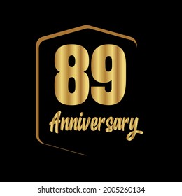 89 year anniversary celebration, vector design for celebrations, invitation cards and greeting cards