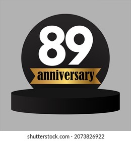 89 year anniversary celebration, vector design for celebrations, invitation cards and greeting cards