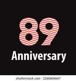 89 year anniversary celebration, vector design for celebrations, invitation cards and greeting cards