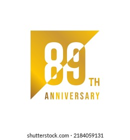 89 year anniversary design template. vector template illustration