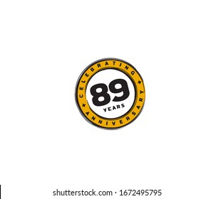 89 years anniversary or birthday celebration design template Vector.