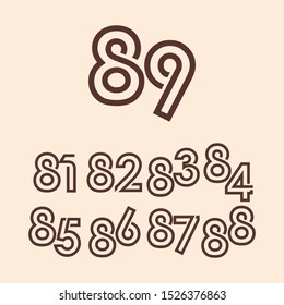 89 Years Anniversary Celebration Vector Template Design Illustration
