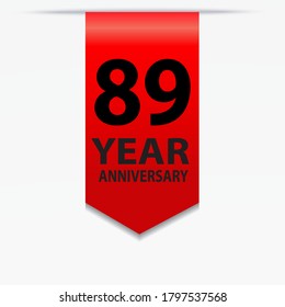 89 Years Anniversary Celebration Vector Template Design Illustration