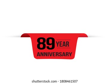 89 Years Anniversary Celebration Vector Template Design Illustration