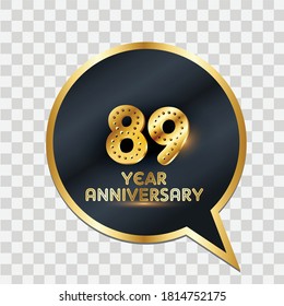 89 Years Anniversary Celebration Vector Template Design Illustration