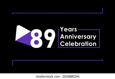 Diseño de plantillas vectoriales de celebración de 89 años