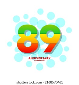 89 Years Anniversary Celebration Vector Template Stock Vector (Royalty ...