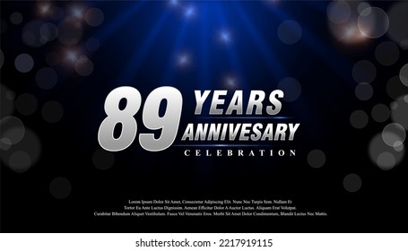 89 Years Anniversary Celebration Vector Template Design Illustration