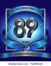 89 years anniversary design template for invitation, advertising, banner, vector design