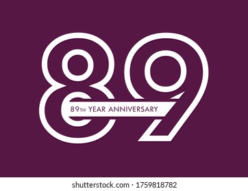 89 Jahre Jubiläumsbild-Vektorgrafik, 89. Jubiläum-Feier-Logo 