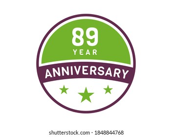 Bild zum 89-jährigen Jubiläum, Logo zum 89-jährigen Jubiläum einzeln auf weißem Hintergrund