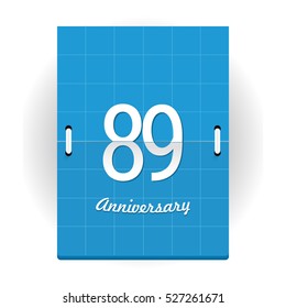 89 Years Anniversary Logo Designed like Flip Calendar