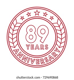 89 years anniversary logo template. 