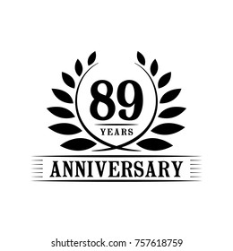 89 years anniversary logo template.