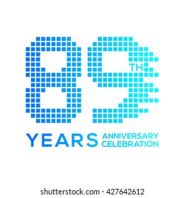 89 years anniversary with a pixels digital,technology logo