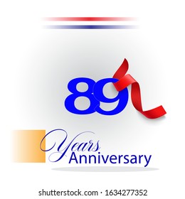  89 Years Anniversary Vector Template Design Illustration