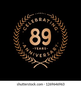 89 years design template. 89th vector and illustration.