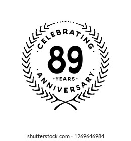 89 years design template. 89th vector and illustration.