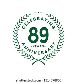 89 years design template. 89th vector and illustration.
