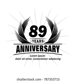 89 years design template. Anniversary vector and illustration template.