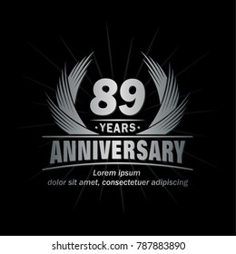 89 years design template. Anniversary vector and illustration template.