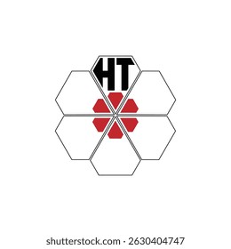 892 diamond shape alphabet letter pentagon geometric educational learning flower logo H T