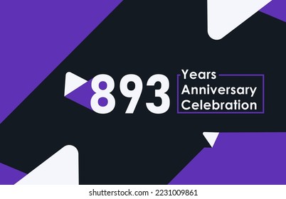 893 years anniversary celebration modern banner template design