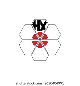 894 diamond shape alphabet letter pentagon geometric educational learning flower logo H X