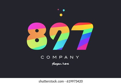 897 creative color green orange blue magenta pink number digit company logo vector icon spectrum